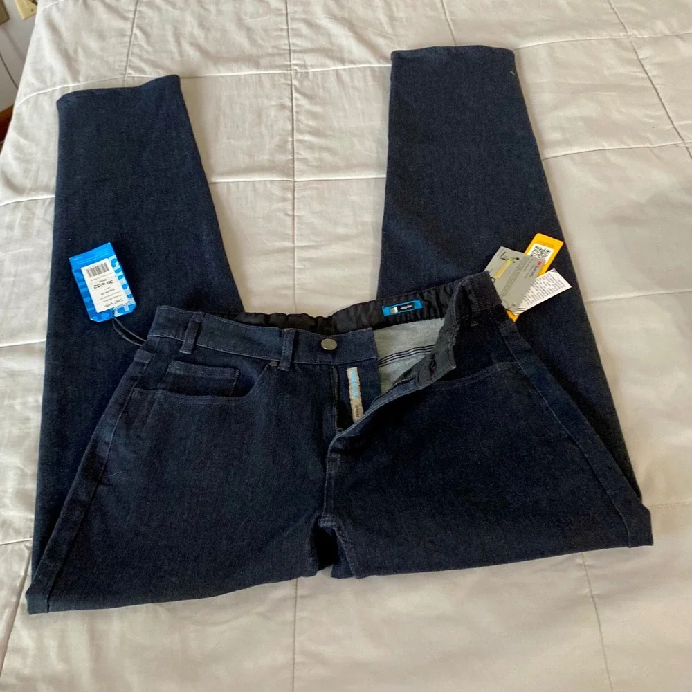 Swrve Regular Fit Jeans Cycling 4-Way Stretch Indigo Blue Cordura Sz‎ 30x34 NWT